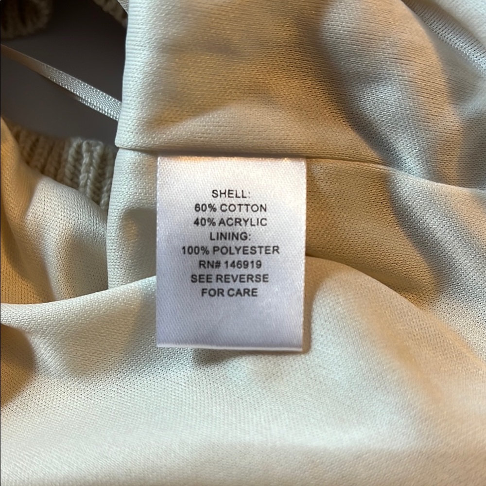 Freshman 1996 Retro High Neck Cream Knit Sleeveless Cropped Sweater Top SZ L EUC - Picture 5 of 8